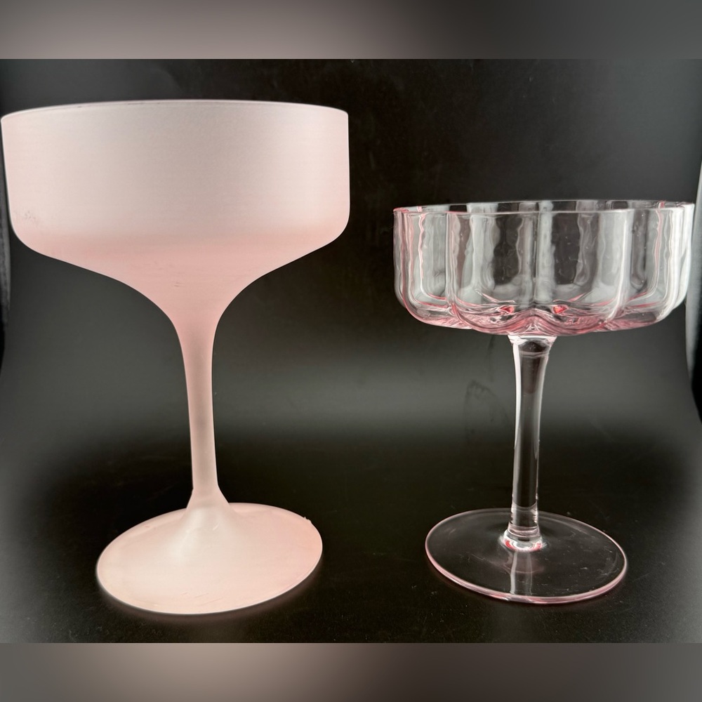 2 Pink martini glasses